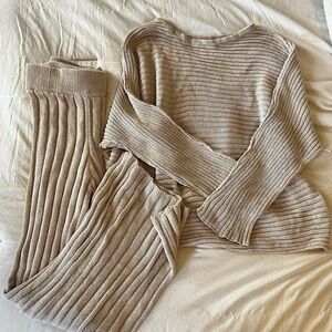 FREE PEOPLE beach Ribbed Women Sweater Set